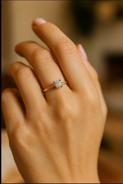 FJ 0.48ct Certified Diamond Gold Solitaire Ring