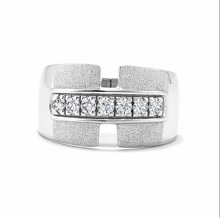 Fawaz Jewellers Prestige Silver Band – Modern Brilliance with Timeless Strength