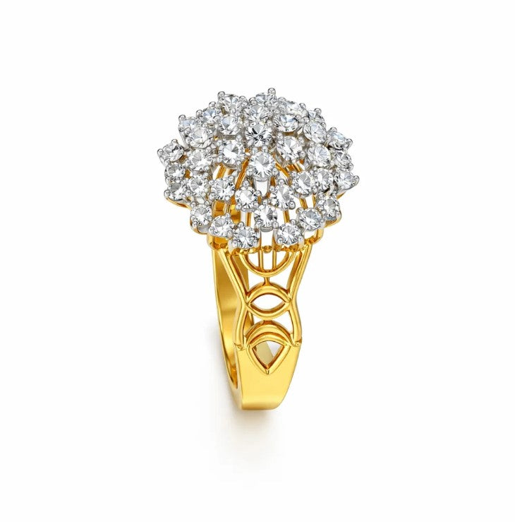 ✨ FJ 21K Diamond Cluster Ring — Luxury Sparkle in Every Glance 💎