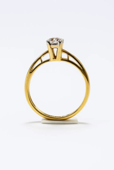 FJ 0.48ct Certified Diamond Gold Solitaire Ring