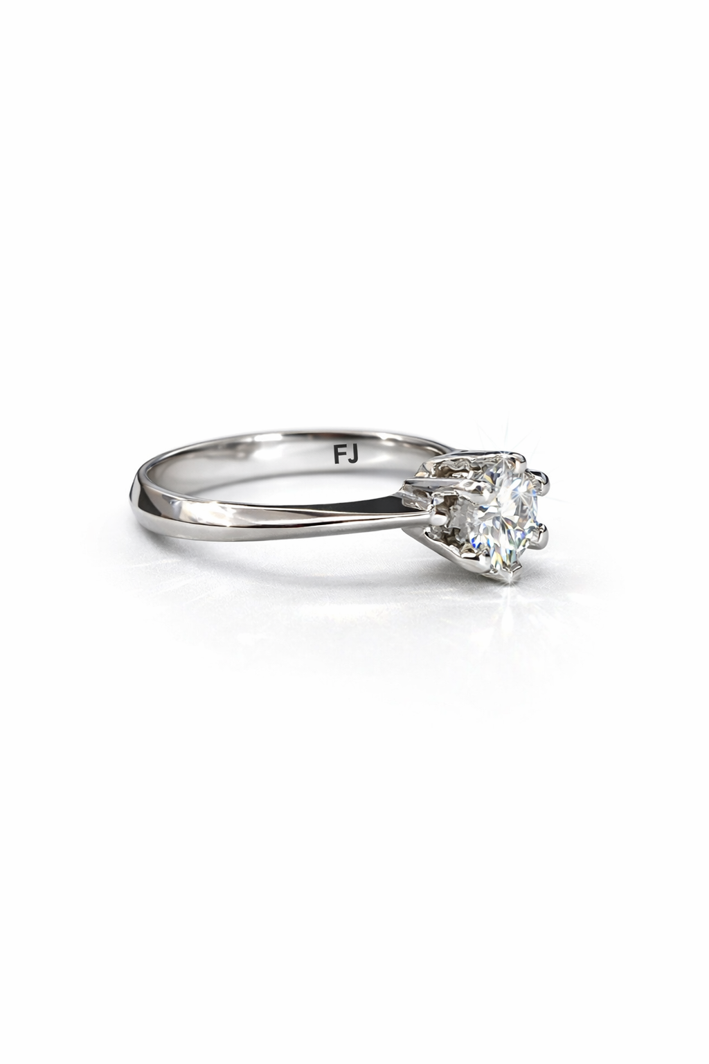 1.00 Carat Classic Moissanite Solitaire Ring – 925 Sterling Silver | Fawaz Jewellers