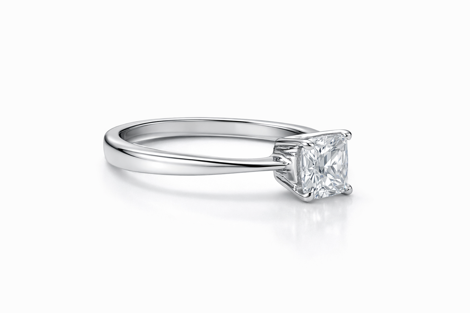 Ladies Princess Cut Solitaire Moissanite Ring in 925 Sterling Silver – Fawaz Jewellers