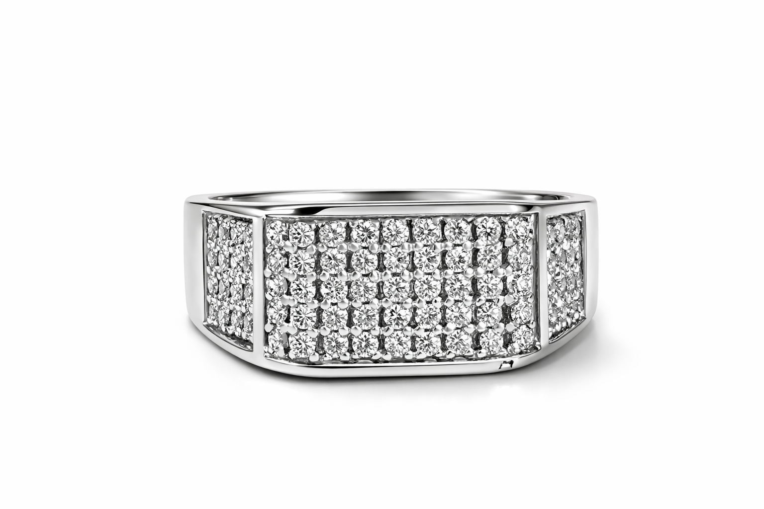 Ladies Moissanite Pavé Band Ring in 925 Sterling Silver – Fawaz Jewellers