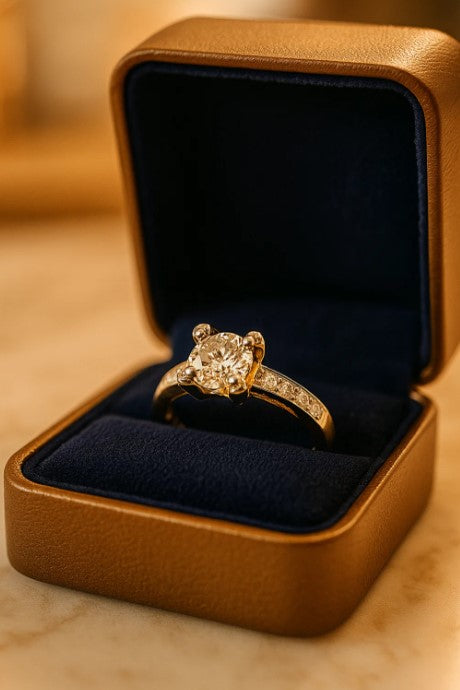 FJ Certified Solitaire with Side Stones