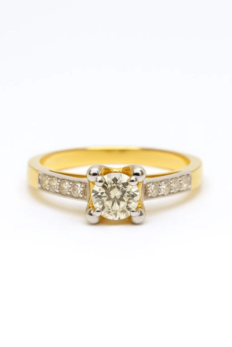 FJ Certified Solitaire with Side Stones