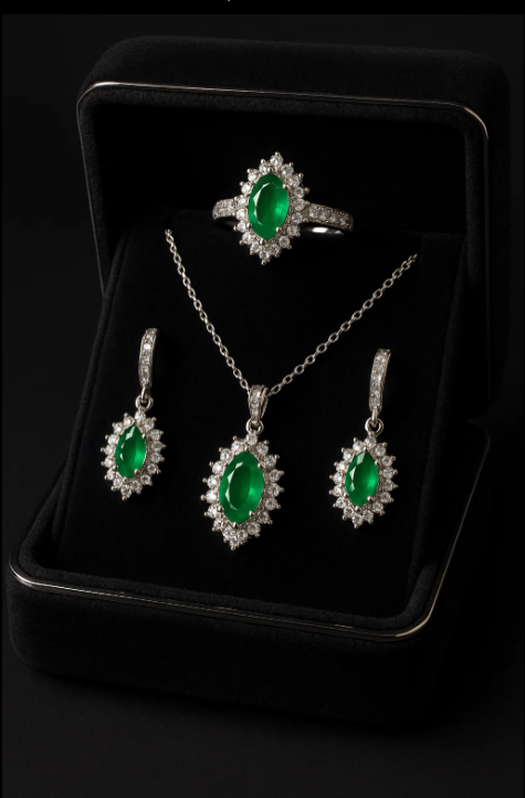 FJ 988 A touch of royal green, framed in everlasting brilliance