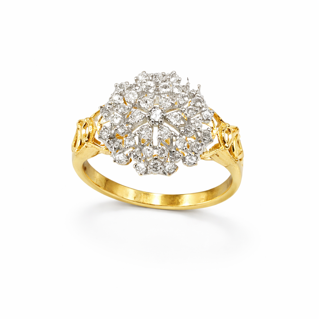 ✨ FJ 21K Diamond Cluster Ring — Luxury Sparkle in Every Glance 💎