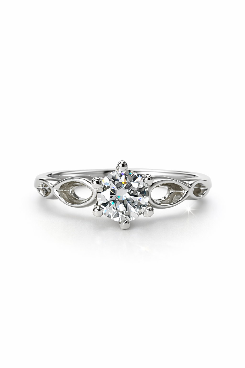 1.00 Carat Moissanite Solitaire Ring – 925 Sterling Silver | Fawaz Jewellers