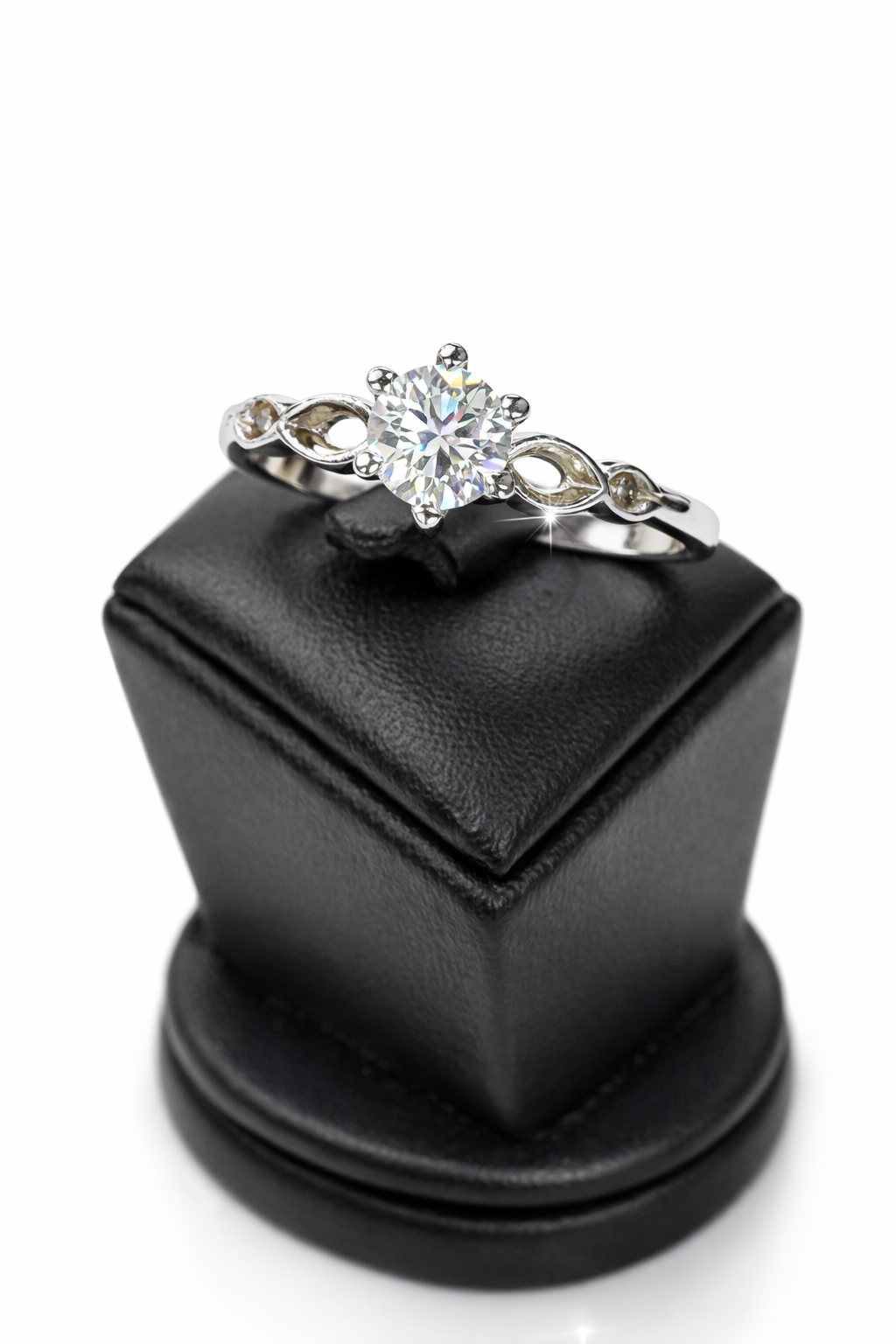 1.00 Carat Moissanite Solitaire Ring – 925 Sterling Silver | Fawaz Jewellers