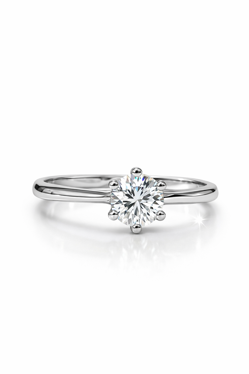 1.00 Carat Classic Moissanite Solitaire Ring – 925 Sterling Silver | Fawaz Jewellers