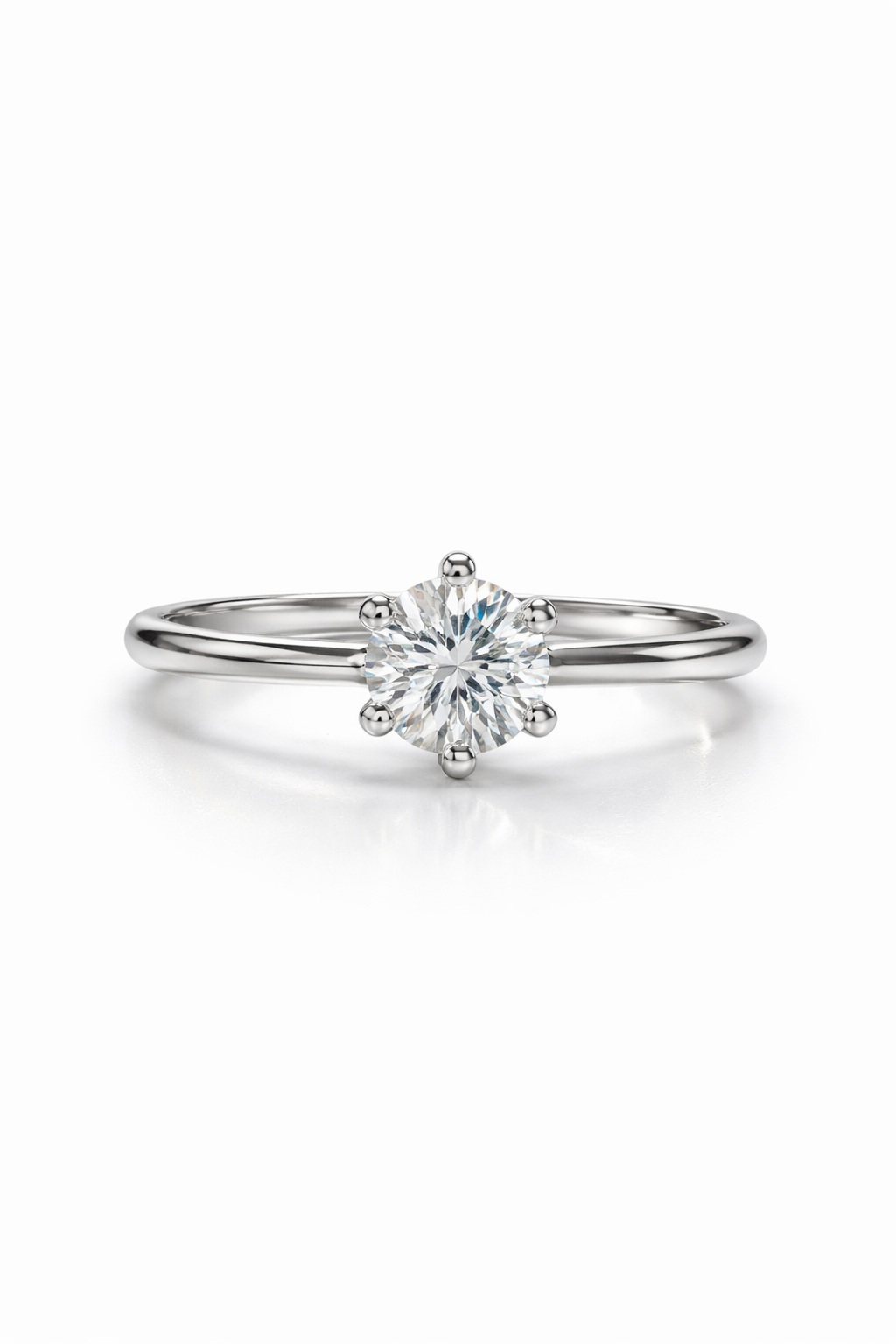 1.00 Carat Classic Moissanite Solitaire Ring – 925 Sterling Silver | Fawaz Jewellers