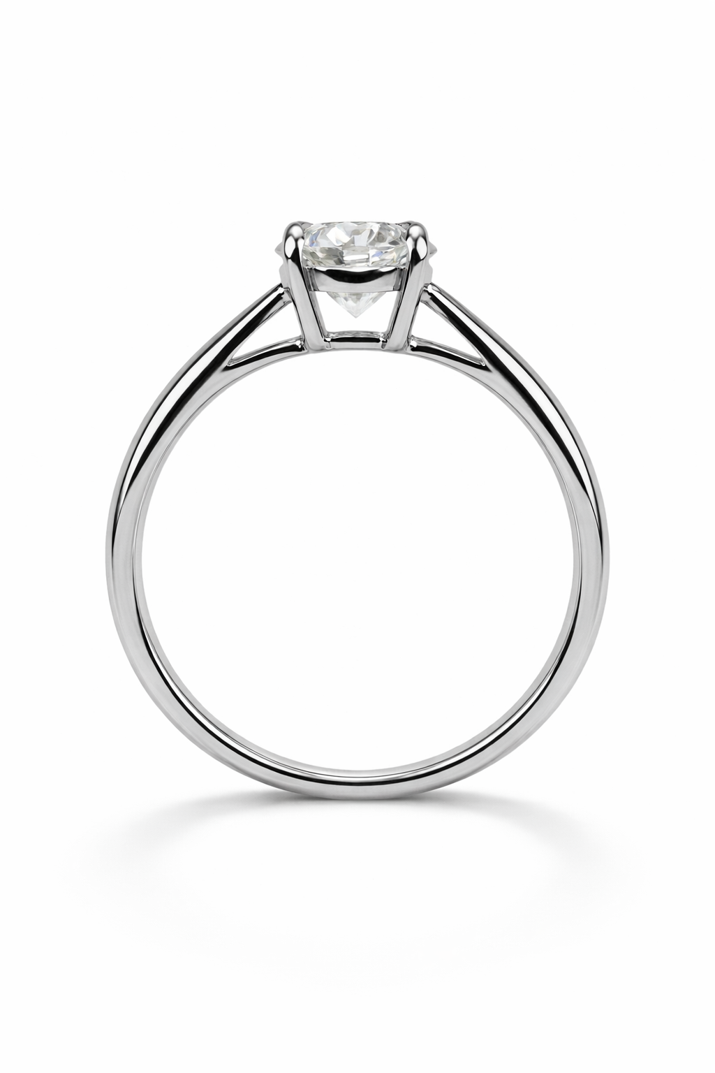 Ladies Round Cut Solitaire Moissanite Ring in 925 Sterling Silver – Fawaz Jewellers