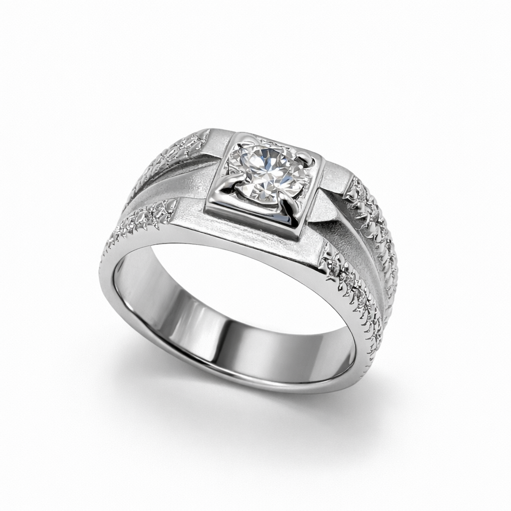 Fawaz Jewellers Signature Spark Silver Ring – A Symbol of Strength & Timeless Elegance