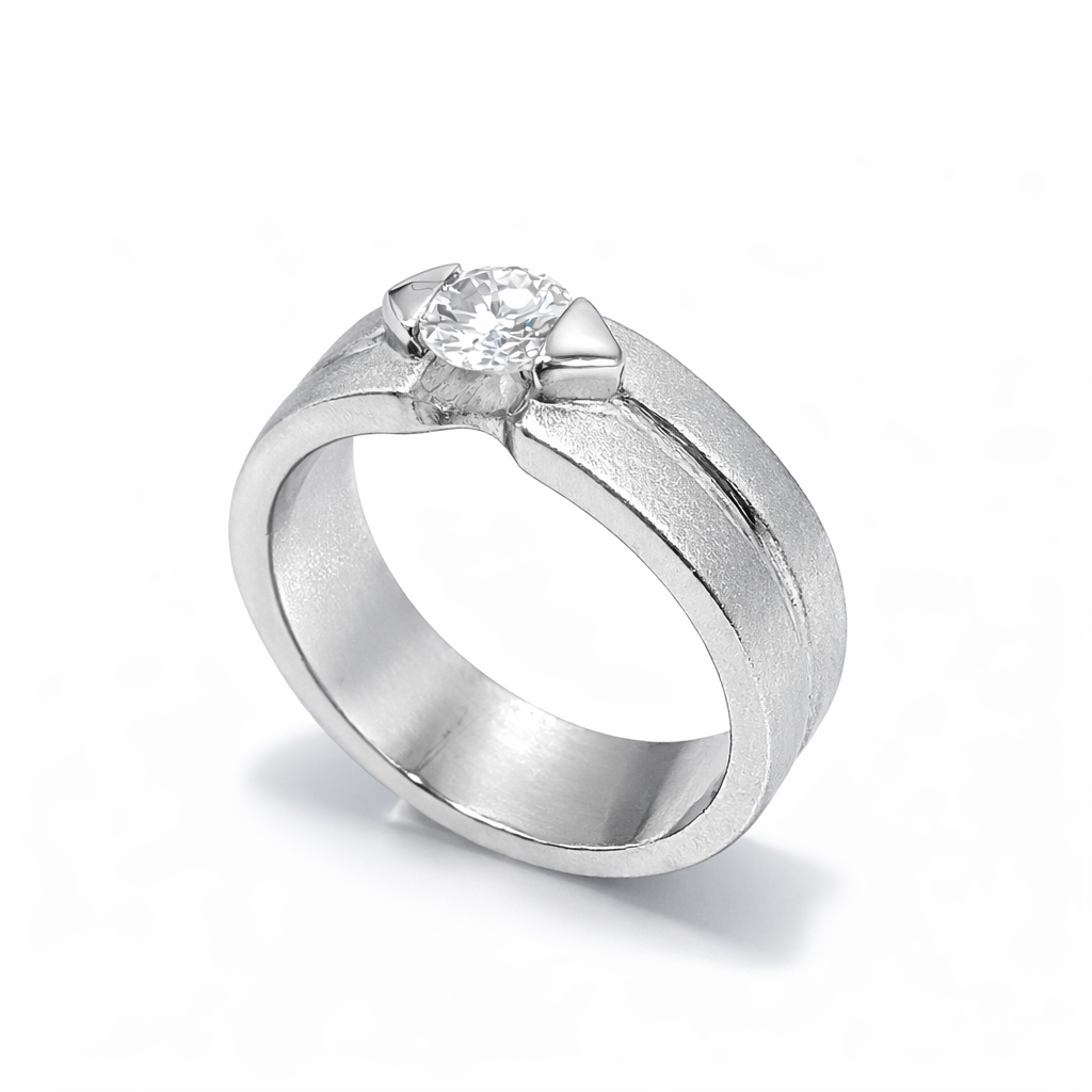 Fawaz Jewellers Palladium Diamond Dual Band Ring – Certified Timeless Luxury