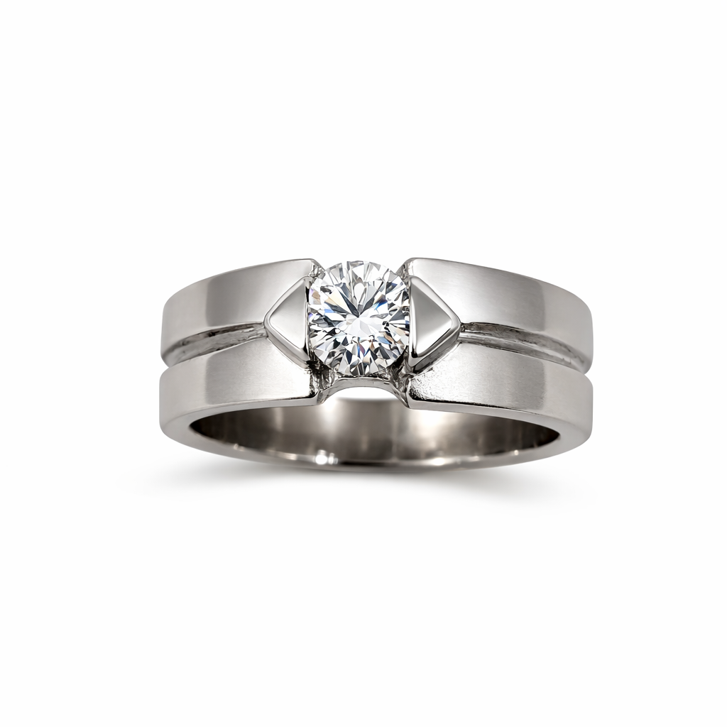 Fawaz Jewellers Palladium Diamond Dual Band Ring – Certified Timeless Luxury