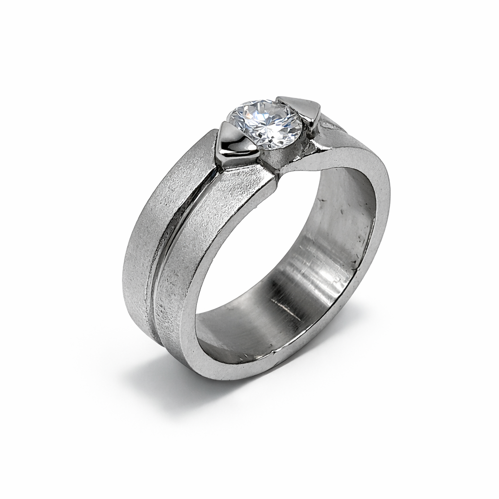 Fawaz Jewellers Palladium Diamond Dual Band Ring – Certified Timeless Luxury