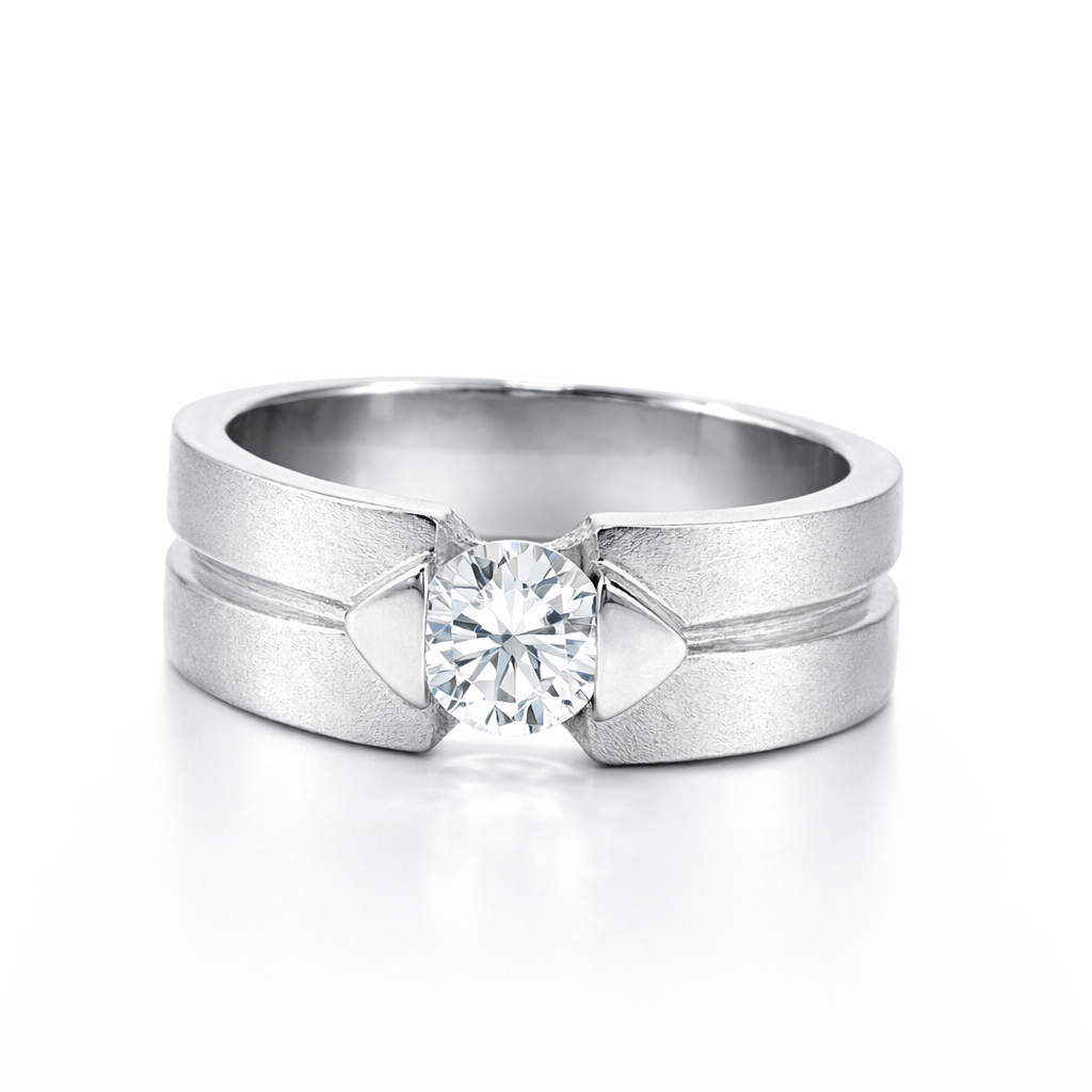 Fawaz Jewellers Palladium Diamond Dual Band Ring – Certified Timeless Luxury