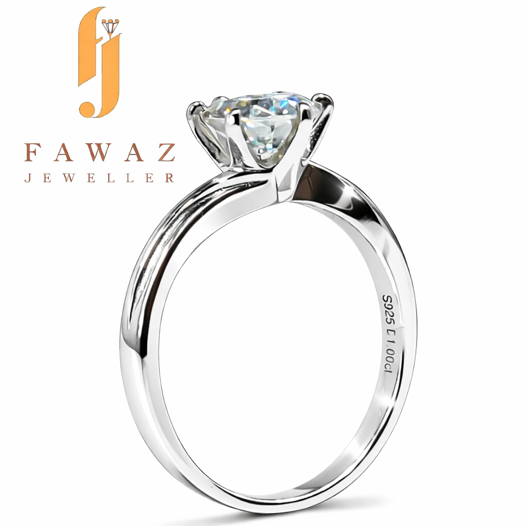 FJ 302 – Timeless Solitaire • Brilliant Round Moissanite • Elegant Everyday Luxury