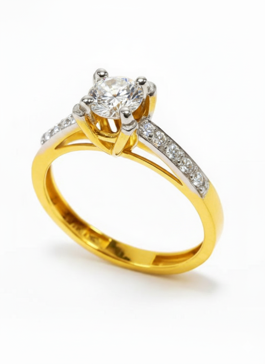 FJ Certified Solitaire with Side Stones