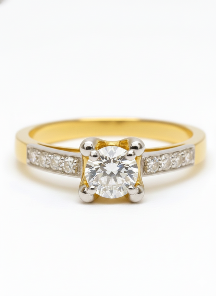 FJ Certified Solitaire with Side Stones