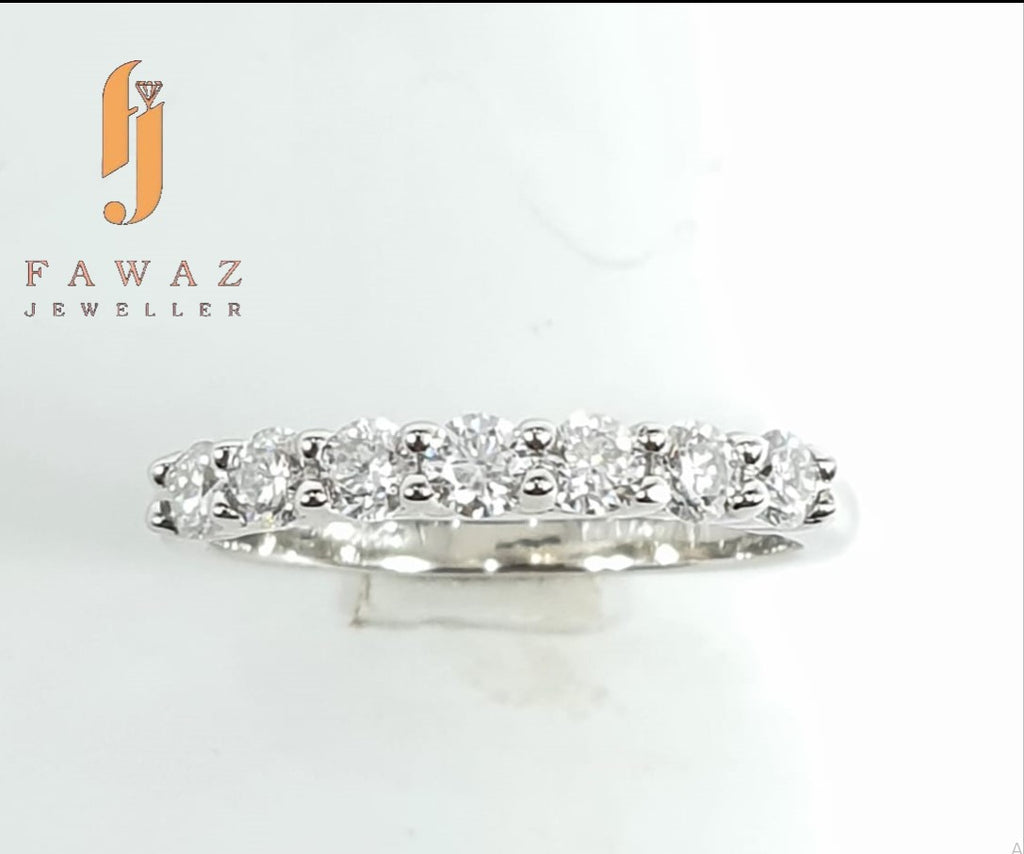 “FJ 273 – Half Eternity Moissanite Band | Timeless Sparkle by Fawaz Jewellers”