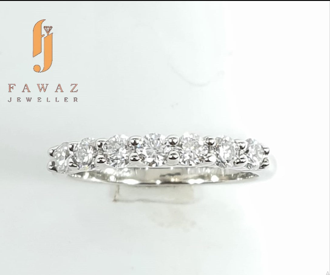 “FJ 273 – Half Eternity Moissanite Band | Timeless Sparkle by Fawaz Jewellers”
