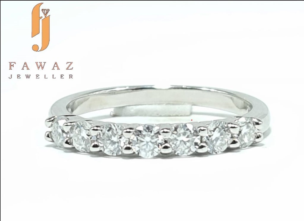 “FJ 273 – Half Eternity Moissanite Band | Timeless Sparkle by Fawaz Jewellers”