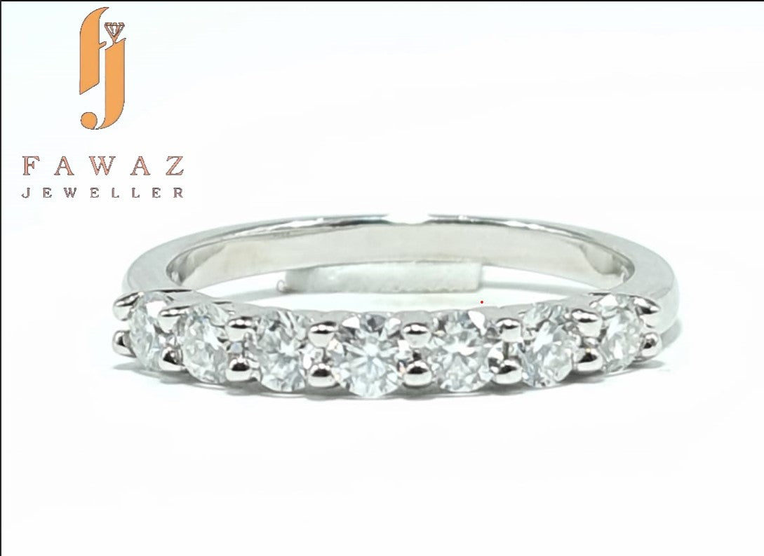 “FJ 273 – Half Eternity Moissanite Band | Timeless Sparkle by Fawaz Jewellers”
