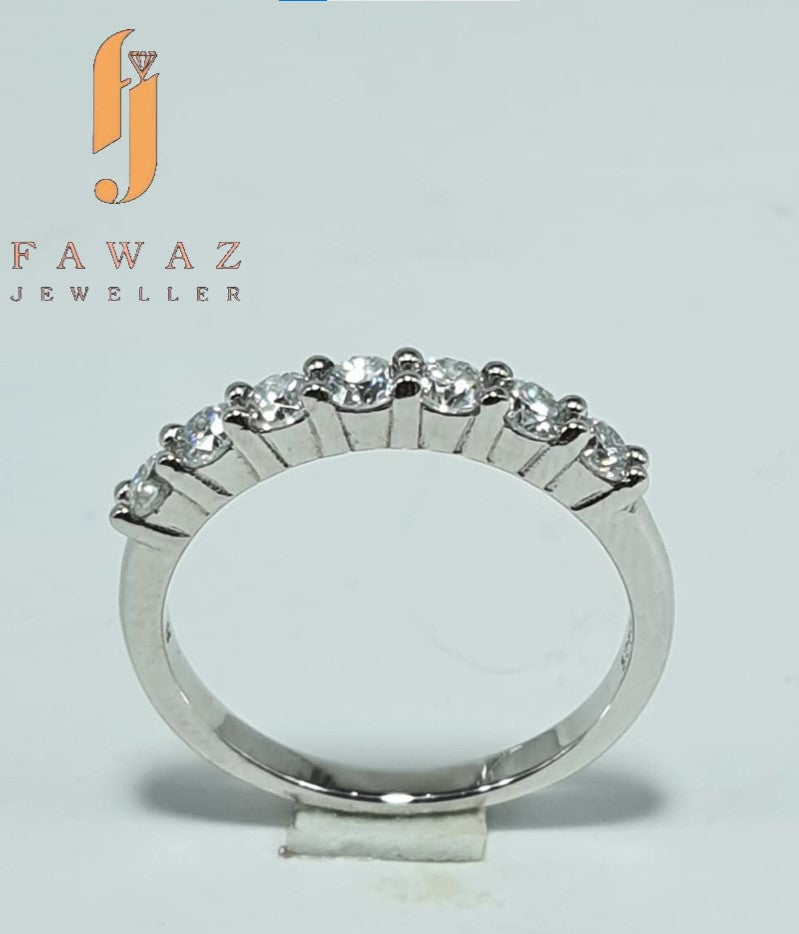 “FJ 273 – Half Eternity Moissanite Band | Timeless Sparkle by Fawaz Jewellers”